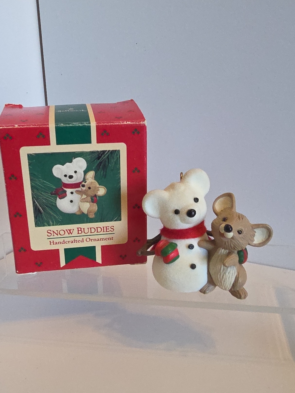 Vintage 1986 Hallmark Keepsake Snow Buddies Christmas Ornament W/ Box